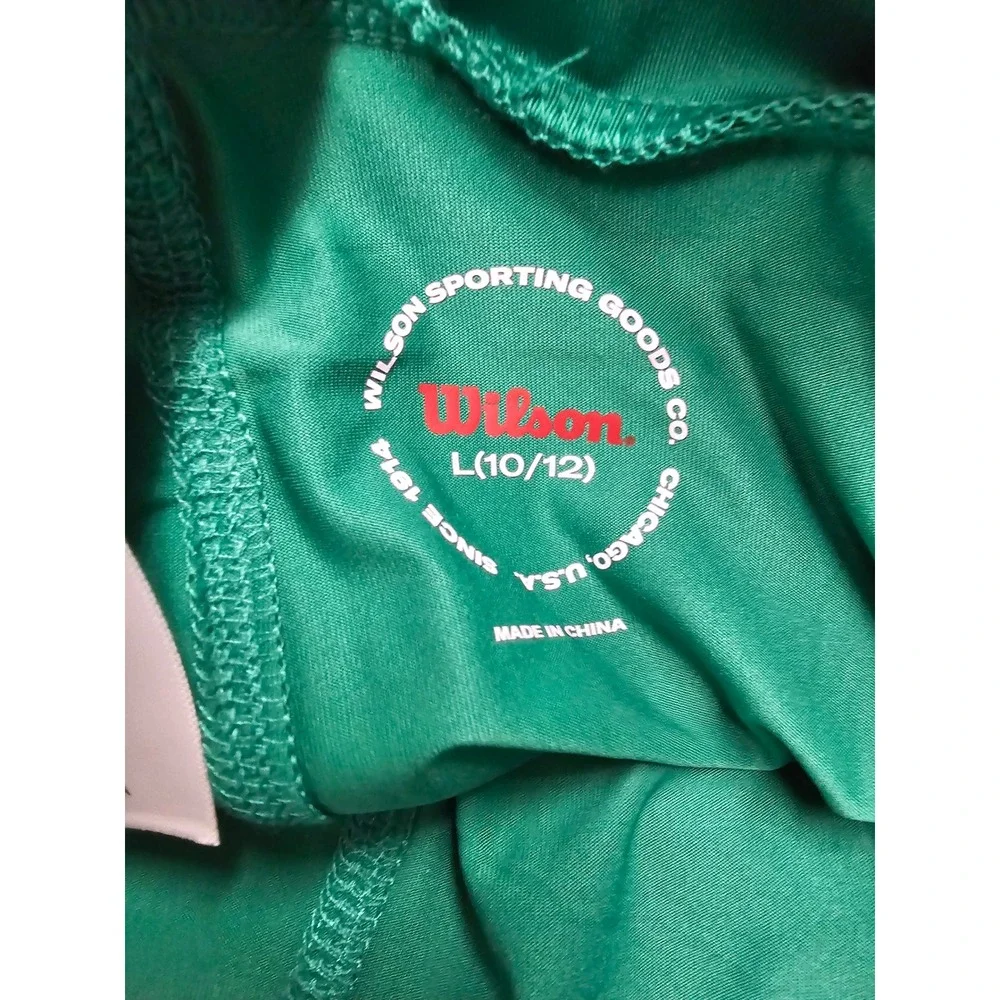 Wilson Girls Tennis Skort Green Polyester Blend Athletic Size Large